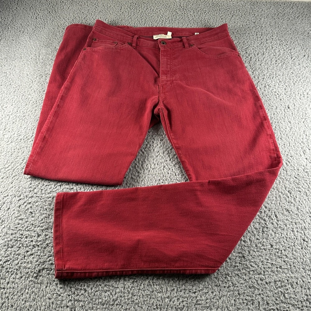 Raleigh Denim Alexander Jeans Mens 36 Red Straight Stretch Handmade NC USA